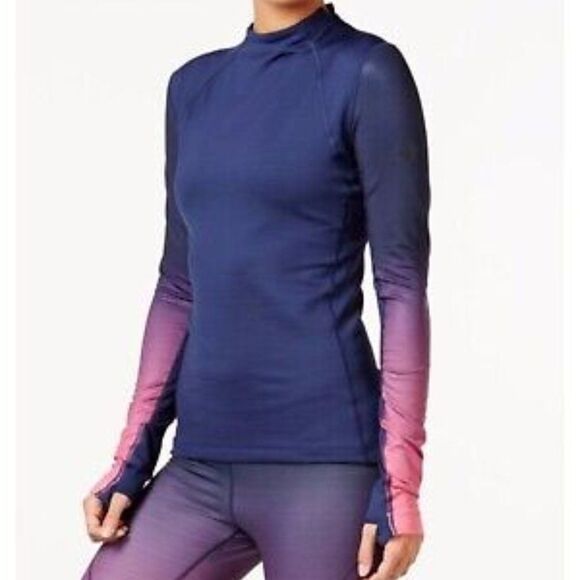 Nike Pro Hyperwarm long sleeve training top women's XSmall navy blue, pink ombre - Picture 1 of 12